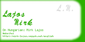 lajos mirk business card